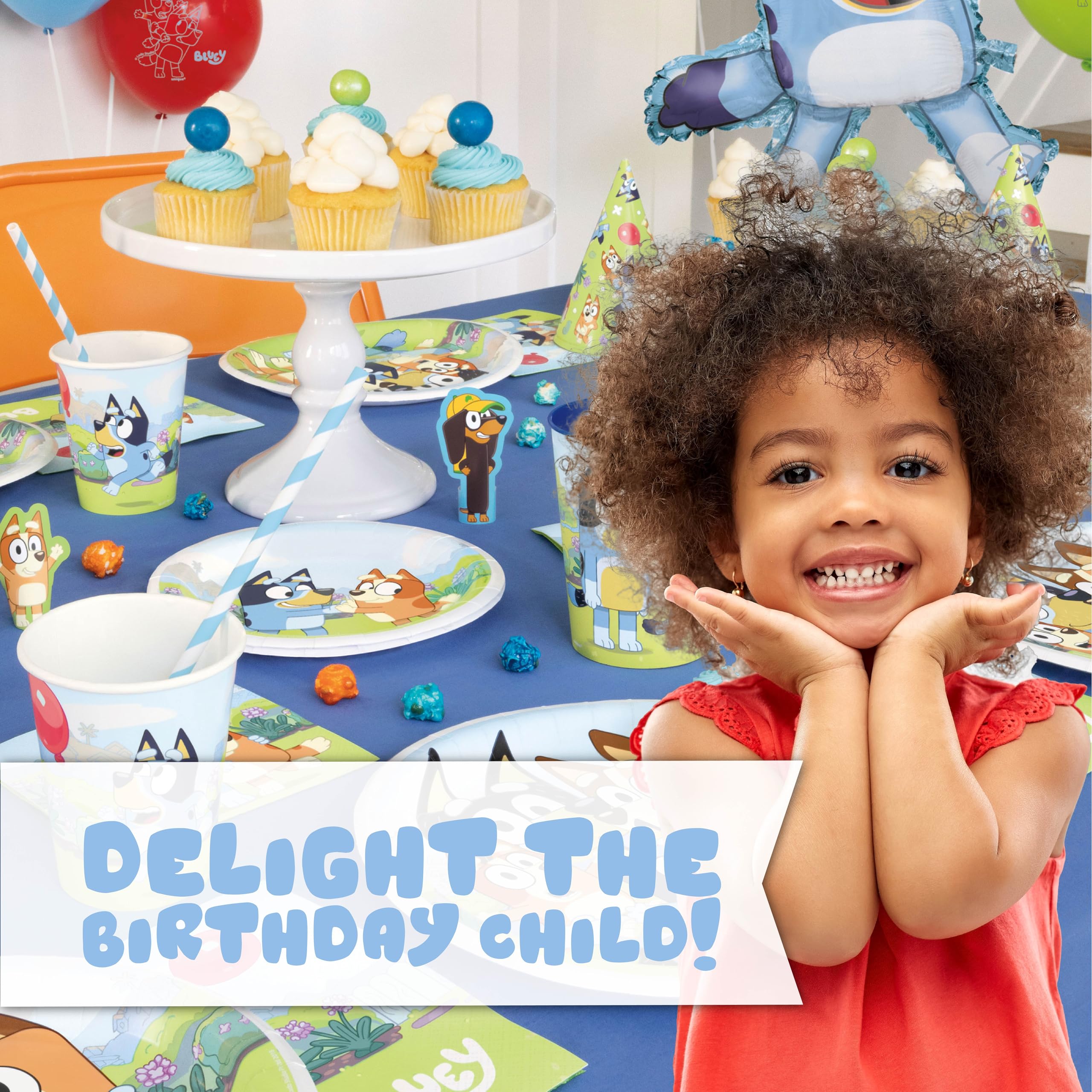 Bluey Birthday Decorations and Party Supplies | Serves 16 Guests | Bluey Party Decorations | Banner, Tablecloth, Balloons, Plates and Napkins, Sticker | Officially Licensed