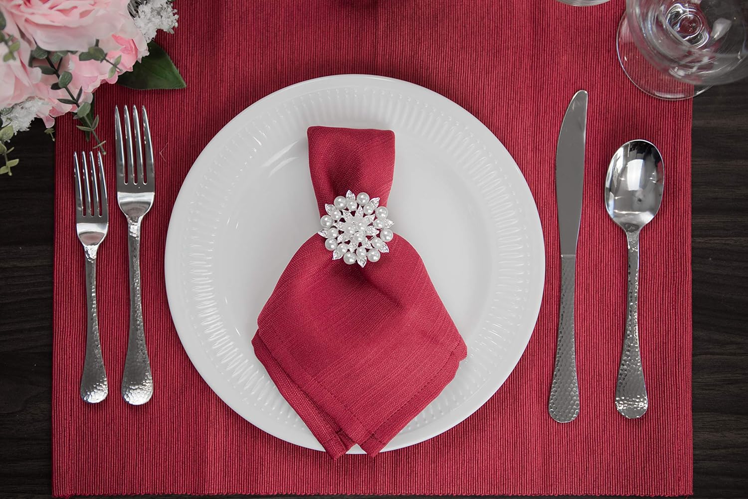 Royalmount Napkin Ring Dinning Table Accessory for, Home, Kitchen, Wedding, Baby Shower, Party Decoration (4): Home & Kitchen