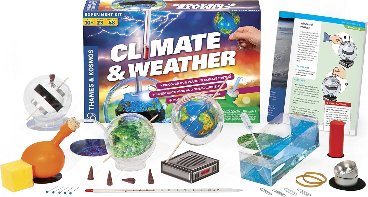 Thames & Kosmos Climate & Weather Science Kit | Learn About Climate Change, Global Warming, Ocean Currents | 23 Stem Experiments | 48 Page Color Manual | Winner Dr. Toy Best Green Toy Award