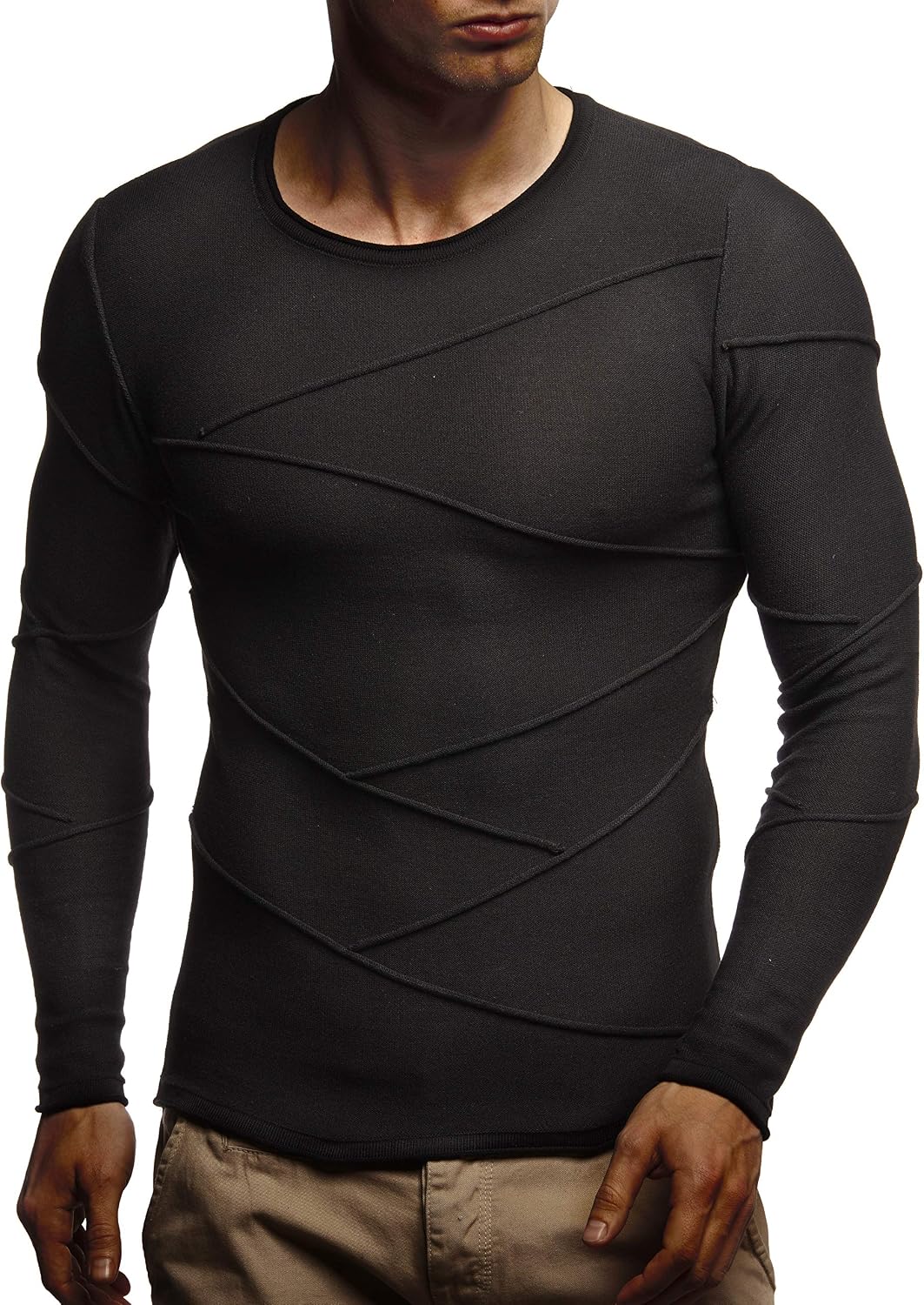 Leif Nelson Maglione Uomo Girocollo Felpa a Maglia LN-1760 lencicol Maglioni  Maglioni e cardigan