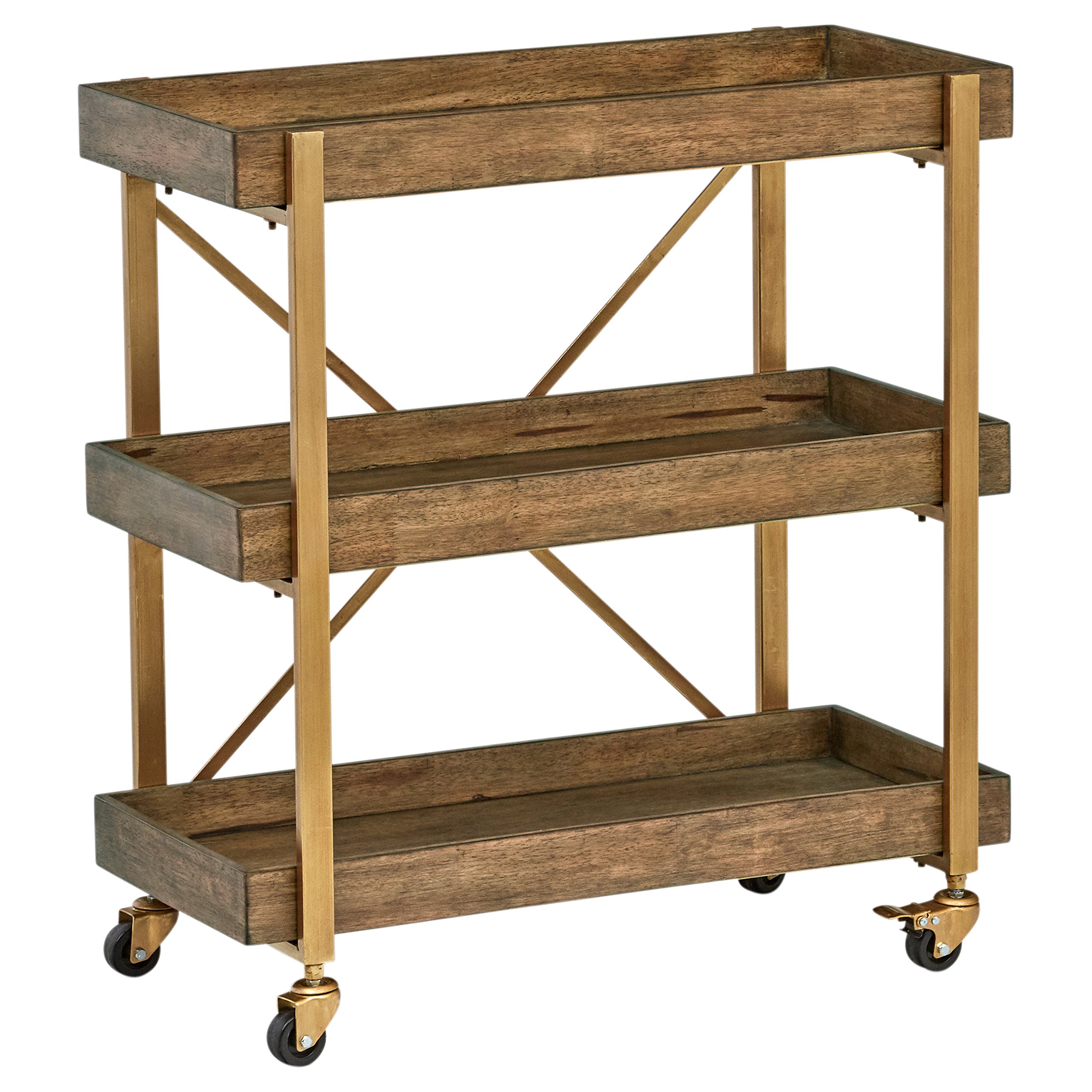 Rolling Book Cart Wood 4Tier Rolling Wooden Kitchen Island Trolley