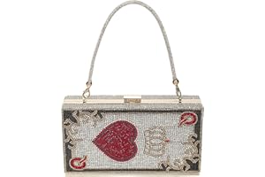 pearl&she Diamond Women Evening Handbags Purse Minaudiere Clutch Bag,Stack of Cash Dollars Crystal Clutch Purses