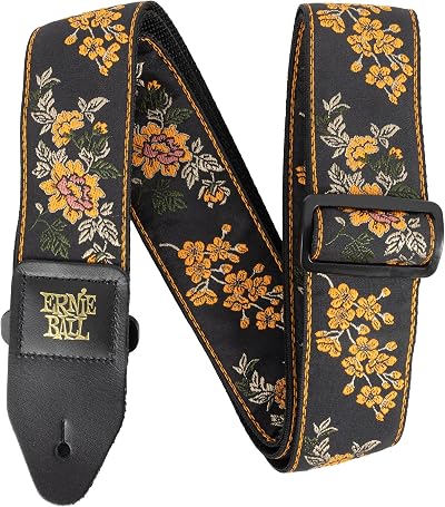 Ernie Ball Jacquard Guitar Strap Tangerine Blossom 2 inch Polypropylene