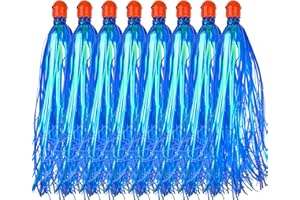 AGOOL Mylar Flash Teaser Tail Fishing Teasers Weighted Jig Heads Fishing Bait Bullet Sinker Head 0.35 Ounce with Mylar Flash Skirts Hair Lure 8pcs/Pack