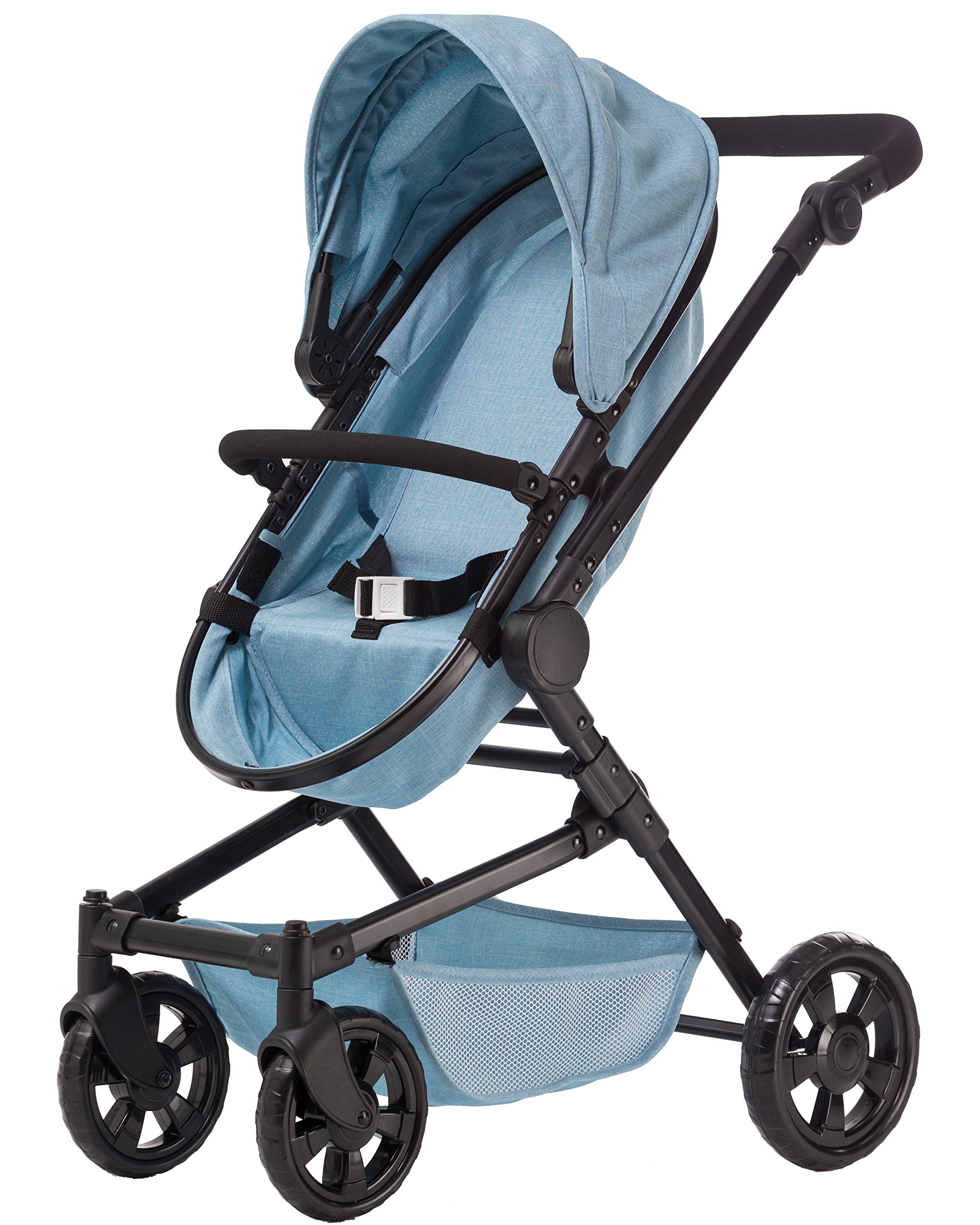 TRIOKID 2 in 1 Deluxe Baby Doll Stroller Sportline X1 Blueberry Blue