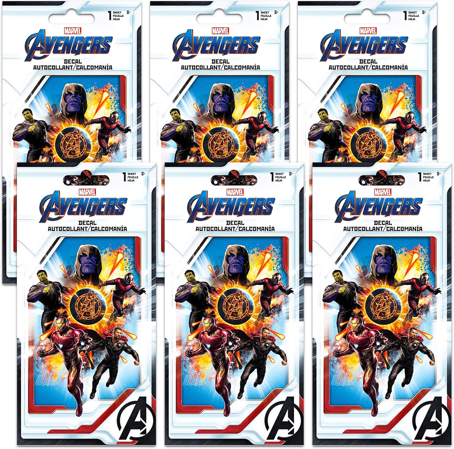 Marvel Avengers Stickers Wall Decals Avengers Endgame Room Decor - 6 Pack Premium Marvel Avengers Decorations for Auto Laptop Water Bottle Avengers Party Favors (Marvel Avengers Party Supplies)