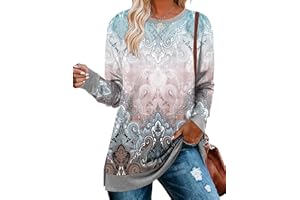 BETTE BOUTIK Women's Drop Long Sleeve Sweatshirts Casual Crewneck Tunic Tops Sweartshirts With Side Slits S-3XL