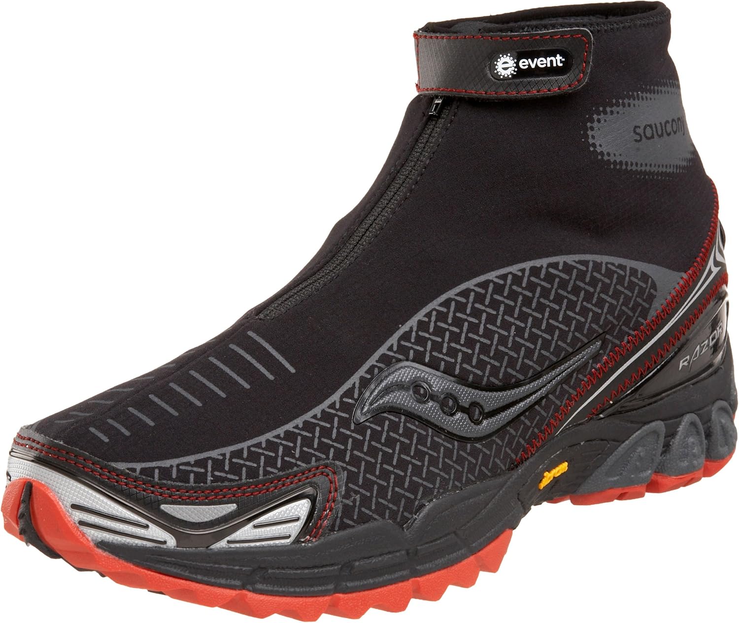 Saucony Men's ProGrid Razor Running Shoe, Black/Orange, 7