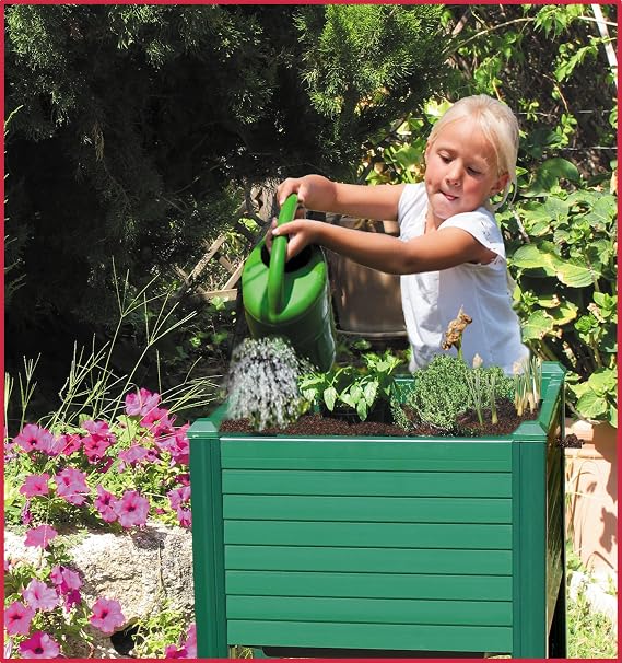 Huerto en P.V.C 60x60x75 cm.color: verde 2: Amazon.es: Hogar