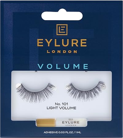 Eylure Strip Lashes No. 101 Volume Full Eye Opening Natural Look Glue Included