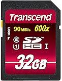 Transcend 32GB SDHC Class 10 UHS-1 Flash Memory Card Up to 90MB/s (TS32GSDHC10U1E)