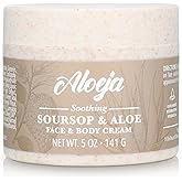 Soursop and Aloe Vera Moisturizing Cream - Ultra Hydrating Face Moisturizer and Body Lotion for Women & Men - Fragrance-Free Organic Lotion for sensitive skin with Hemp Oil, Tea Tree, Green Tea, 5 oz