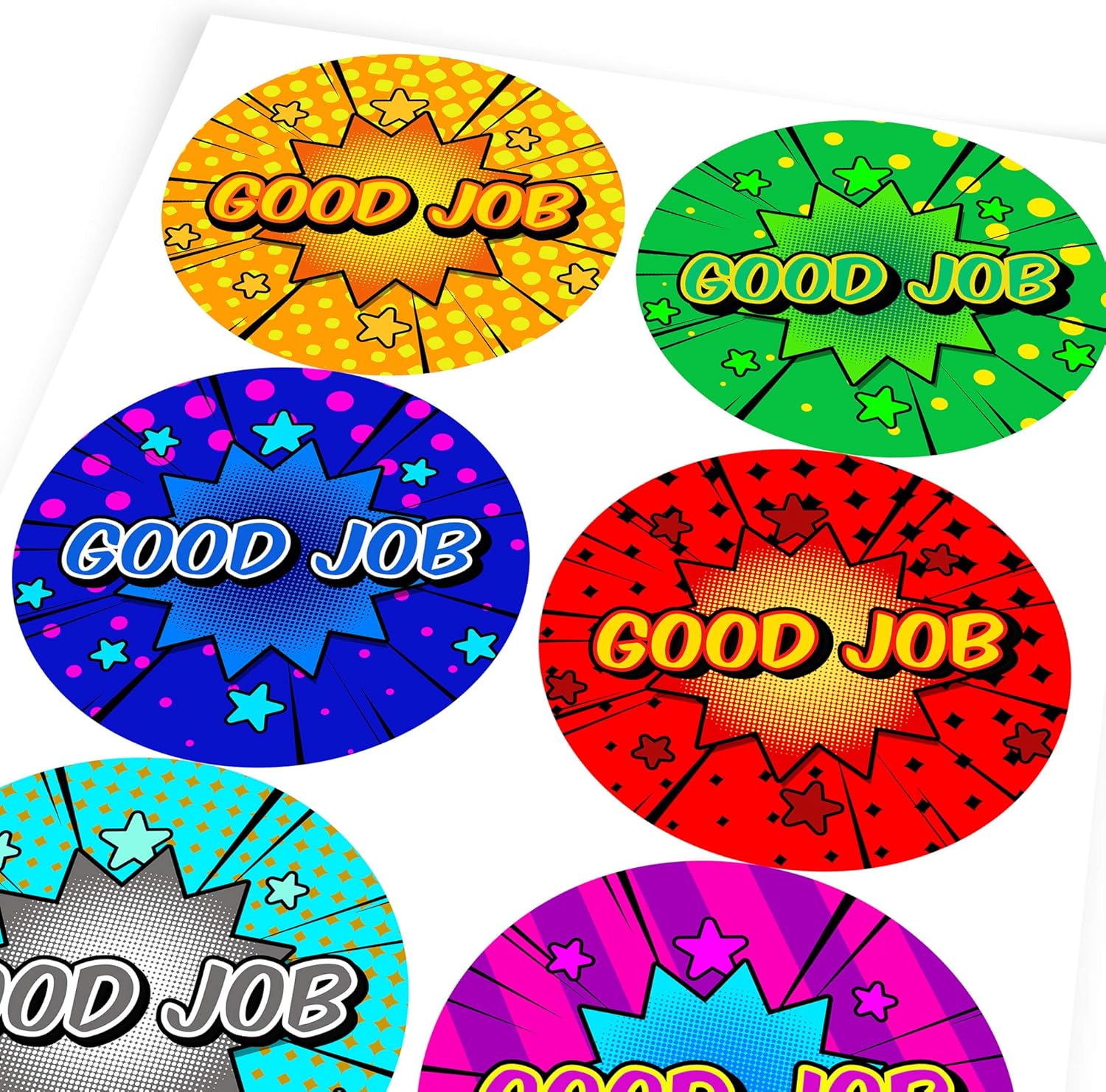 Graphic Flavour Teachers Superhero Good Job Reward Sticker Labels Parents 6 Stickers 9 5cm Teachers Children