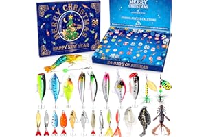 PLUSINNO Fishing Advent Calendar 2025 with Tackle Box and Premium Lures, 24 Days Christmas Countdown Advent Calendar Fishing 