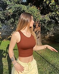 OQQ Women's 2 Piece Tank Tops Crew Neck Sleeveless