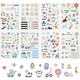 212 Pcs Welcome Baby Girl Boy Vinyl Waterproof Reusable Stickers Newborn & Monthly Milestone Stickers for Decorating, Planning & Scrapbooking(Blue, Clour)