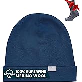 Merino Wool Beanie Men and Women – Novelty Cuff Merino Wool Hats for Men and Women - Unisex Adult Beanie Hat and Socks