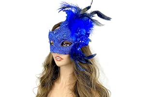 STORM BUY] Women Lady Girls Costume Venetian mask Feather Masquerade Mask Halloween Mardi Gras Cosplay Party Masque