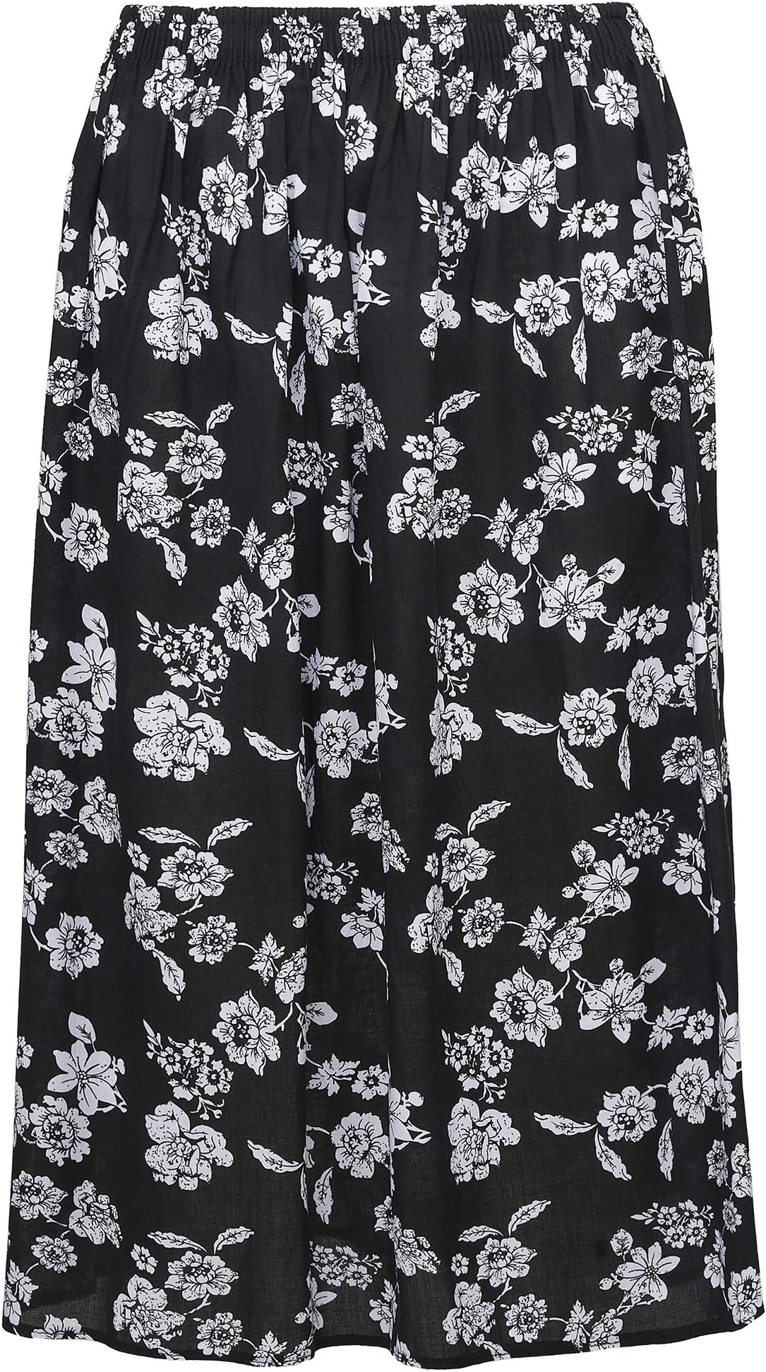 KK Fashion Lines Ladies/Womens Summer Floral Print Skirt, Light Weight Soft Viscose Fabric, Elasticated Waist, 27" Length