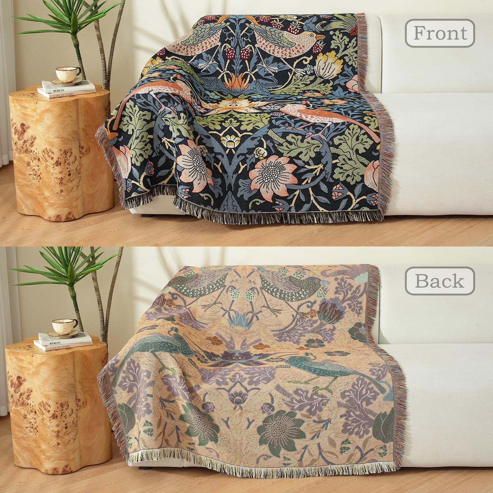 Condition photo showing As Is for hopstar woven tapestry blanket with tassels hippie room decor boho cotton throw blanket for couch be