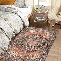 Yamaziot Washable Area Rug, 4x6 Non-Slip Boho