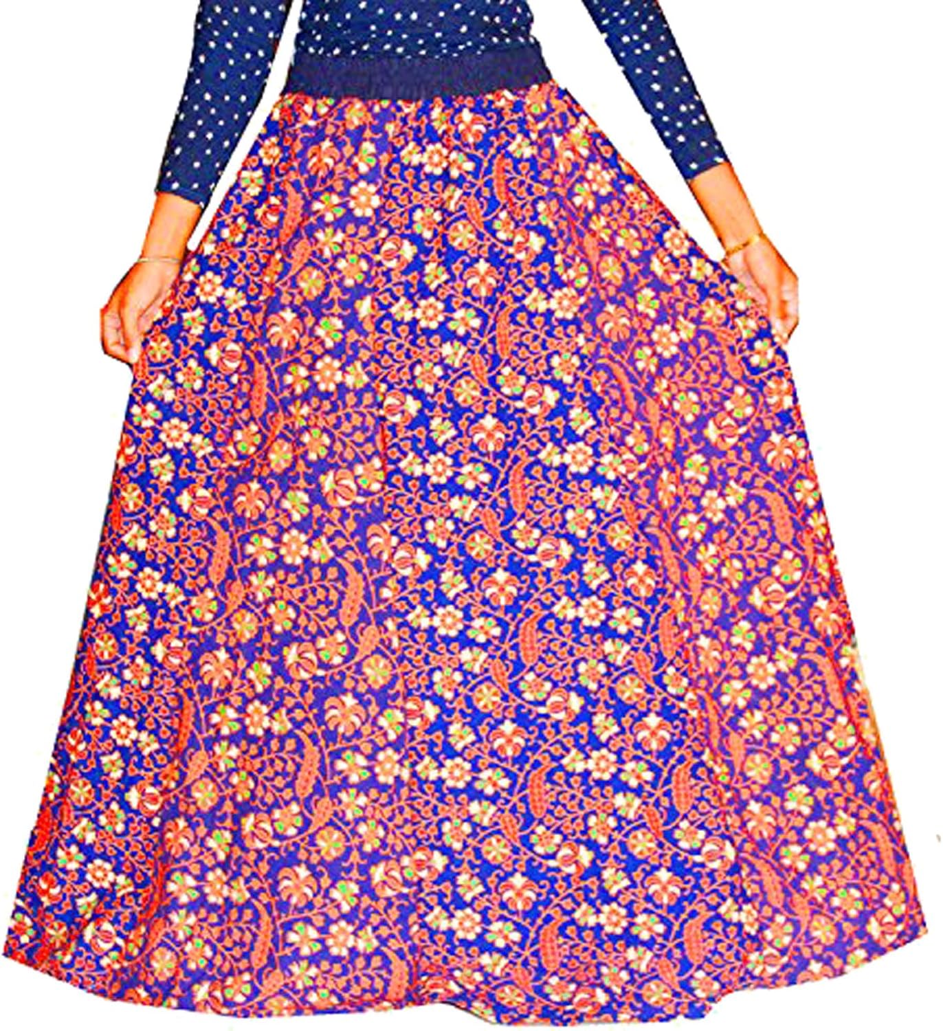 Lakkar Haveli Indian100 Cotton Floral Print Long Skirt Hippie Women