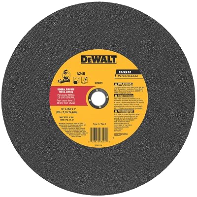DEWALT DW8001 General Purpose Chop Saw Wheel, 14-Inch X 764-Inch X 1-Inch