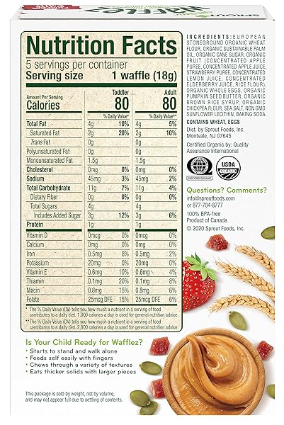 SPROUT ORGANIC PUMPKIN BUTTER & JELLY WAFFLEZ BABY FOOD, 0.63 OZ, 5 CT