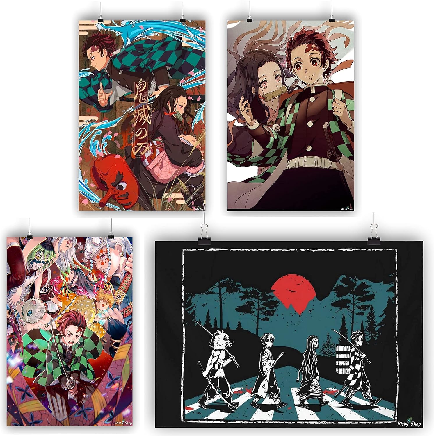 Risty Shop High Definition Demon Slayer Key Art Poster Wall Decoration