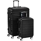 Amazon Basics Hardside Spinner Suitcase Luggage with Wheels - 20-Inch, 28-Inch, Black