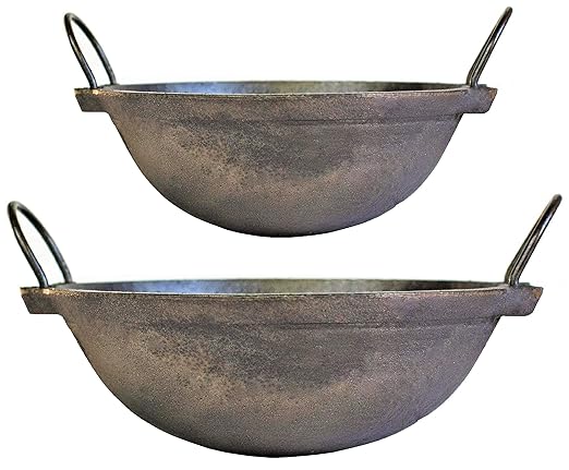 Craftsman India online Cast Iron Kadai for Cooking (11 and 9 Inch-Diameter)