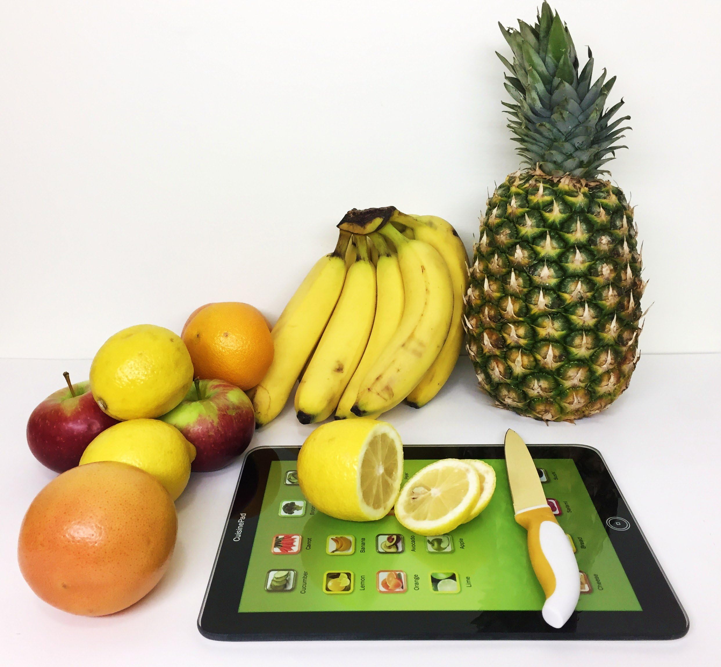 CuisinePad – iPad Shaped Kitchen Cutting Board Made Of Tempered Glass, Shatter Resistant, Stain Resistant, With 4 Non-Slip Feet. Antibacterial And Easily Washable. Size:10''-1/4 X 8".