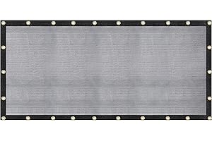 [WindscreenSupplyCo] 60-70% 8 FT X 16 FT Mesh Tarp/Shade Cloth 9-Needle Knitted Heavy Duty Black with Grommets for Green House, Garden, pergola, Pools, Dump Truck - MT0816BLKX1