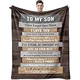 Fesangtao Gifts for Son - Son Gifts from Mom - Sons Birthday Gift - to My Sons Present from Mom - Son's Gift for Graduation Throw Blanket 60"X50"