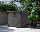 Duramax Cedargrain StoreAway 850L Plastic Garden Storage Shed Dark Brown view 2