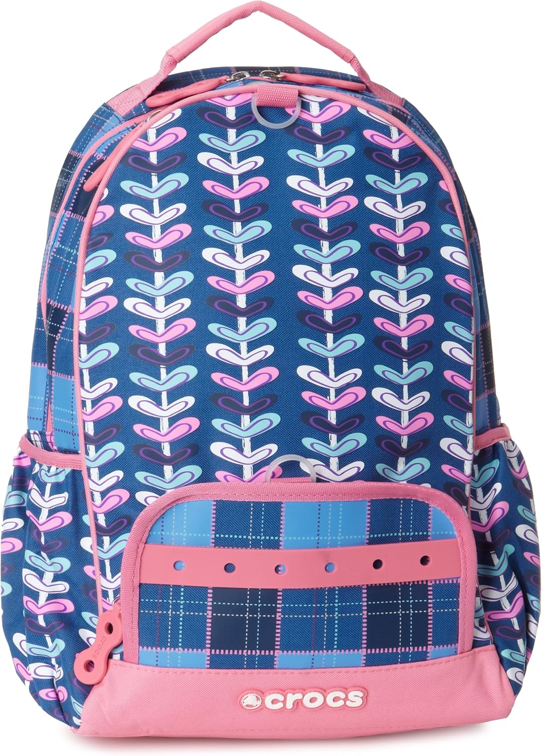 Crocs Little Boys' Printed Backpack, Oblong Heart/Plaid