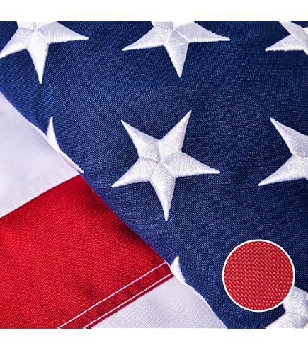 Premium 3x5 Embroidered Sewn 1824 Synthetic Cotton Flag 3'x5' 2 Clips