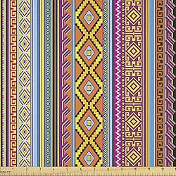 Lunarable Ethnic Fabric by The Yard, Folk Pattern