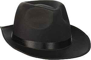 Rubies Deluxe Black Costume Fedora for Adults, Men's No Size