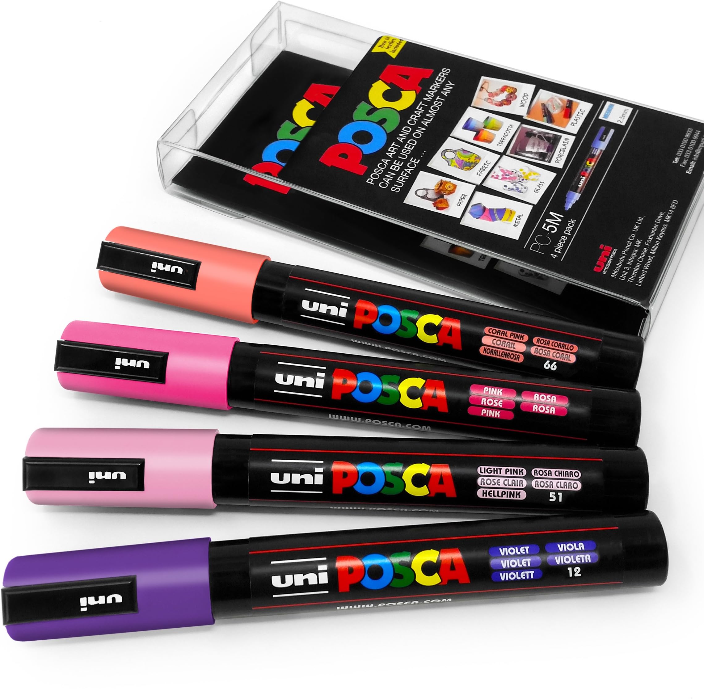 POSCA Colour Tones - PC-5M Art Marker - Set of 4 - In Plastic Wallet - Blossom Tones