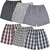 JupiterSecret Men's Woven Boxers Underwear Pack Cotton Boxer Shorts Assorted Colors