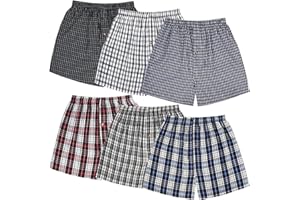 JupiterSecret Men's Woven Boxers Underwear Pack Cotton Boxer Shorts Assorted Colors