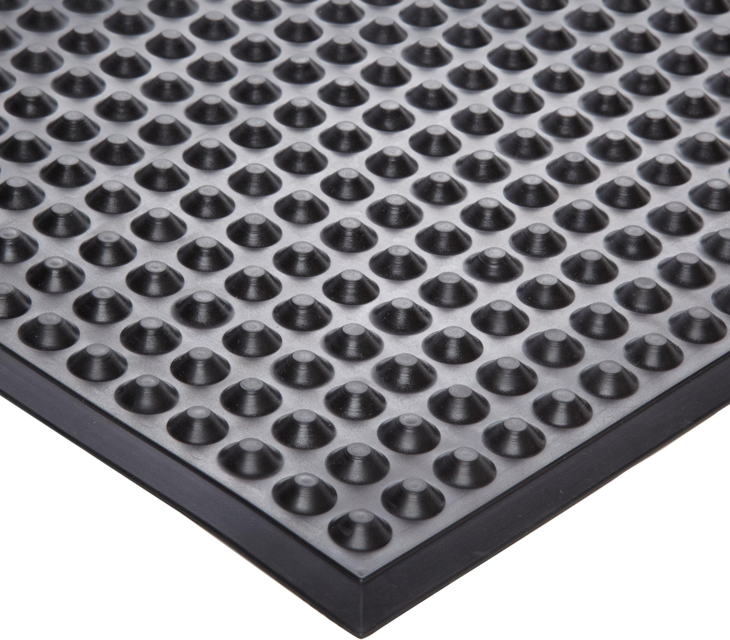Ergomat Nitrile Rubber Anti-Static Mat, for Static Control Areas, 3' Width x 6' Length x 0.43" Thickness, Black