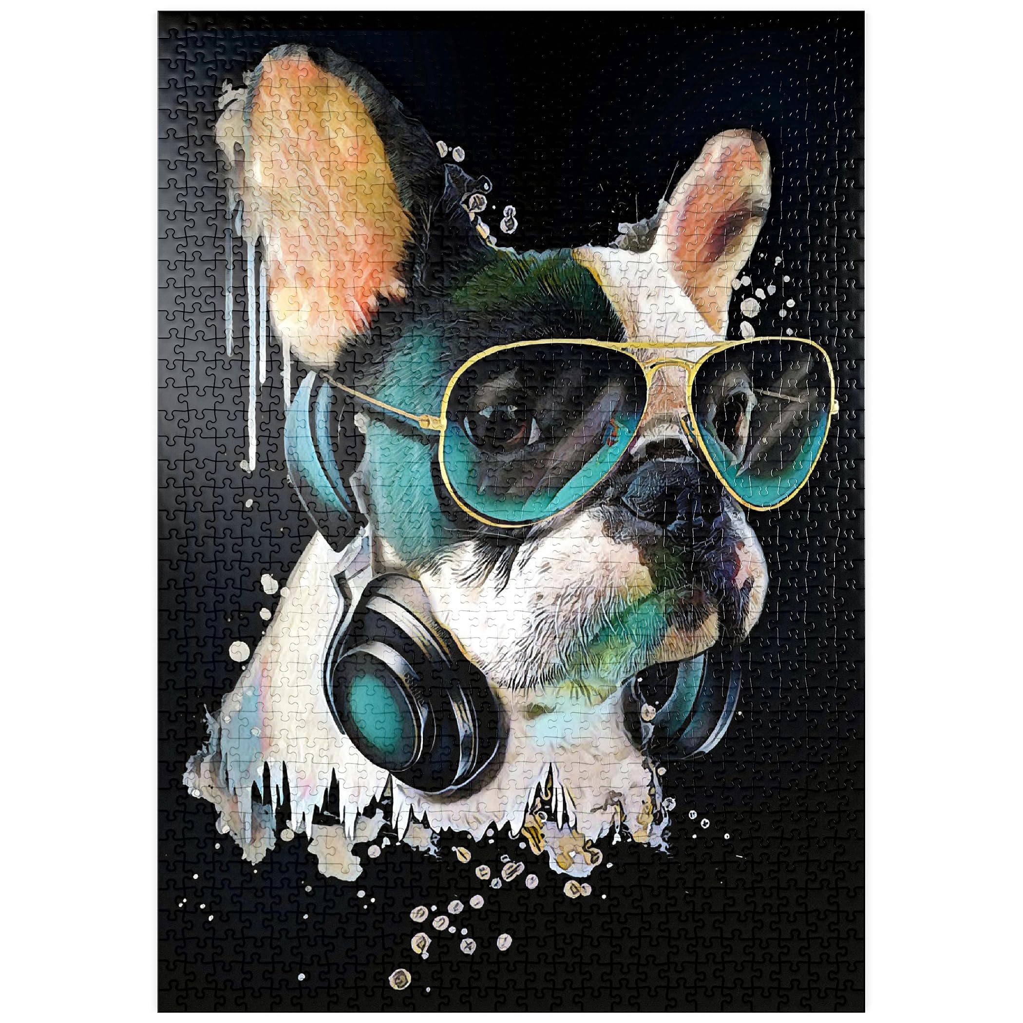 French Bulldog With Headphones - Premium 1000 pieces Puzzle - MyPuzzle special collection from Puzzle Galaxy