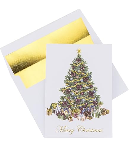 Vermont Christmas Company A Winter Evening Christmas Cards - Box Of 15 Cards & 16 Foil Lined