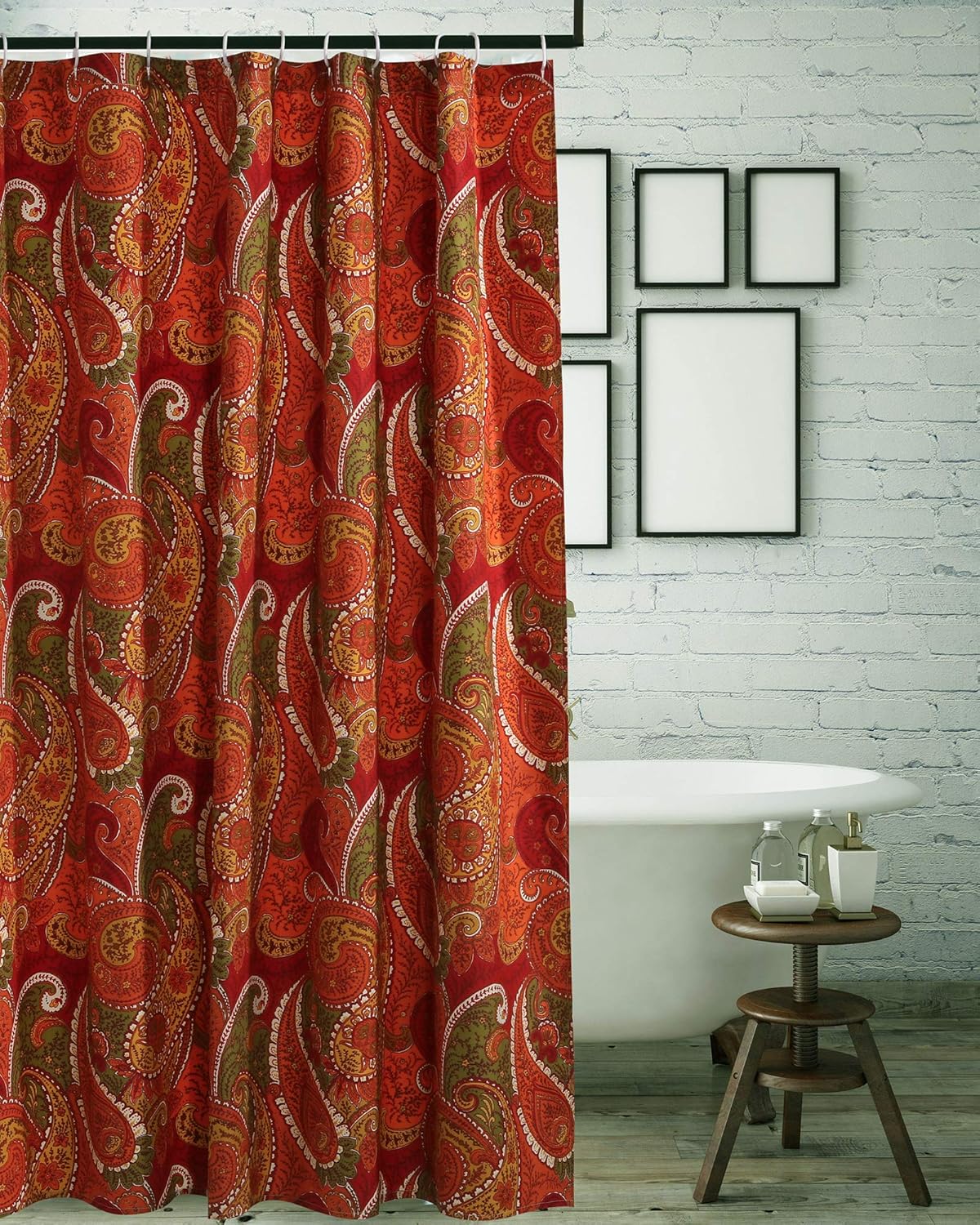 Greenland Home Tivoli Shower Curtain, 72x72-inch, Cinnamon