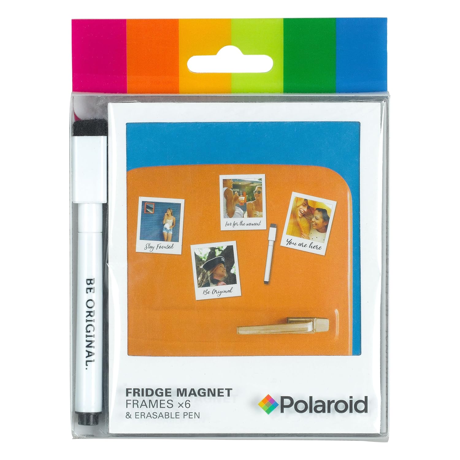 Polaroid Fridge Frames and Pen, Metal, 1.5 x 12 x 15.7 cm