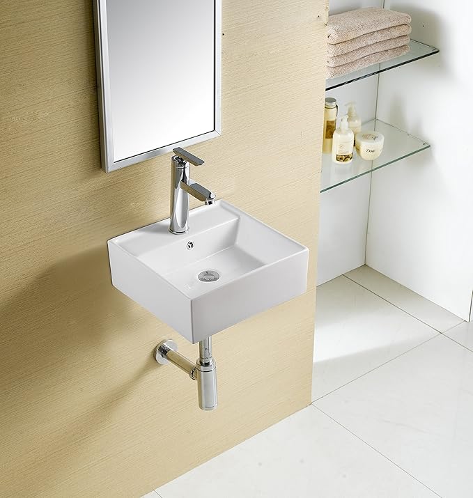 Art-of-Baan® Design Waschbecken Aufsatzwaschbecken mit Lotus-Effekt; zur Wandmontage 490x470x150 ...