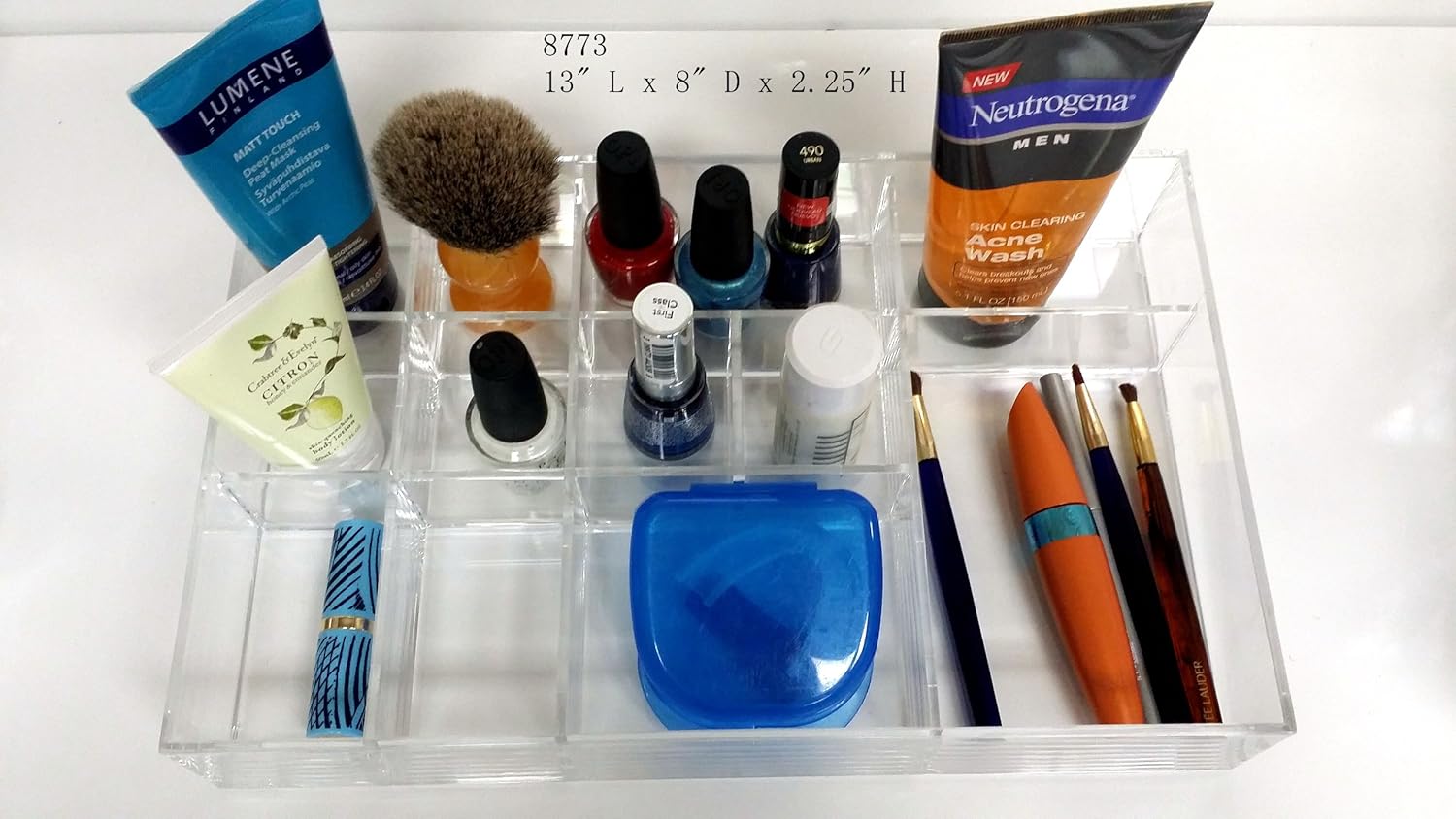 Amazon Com Acrylic Vanity Top Organizer Drawer Caddy Makeup Cosmetic Holder Home Kitchen