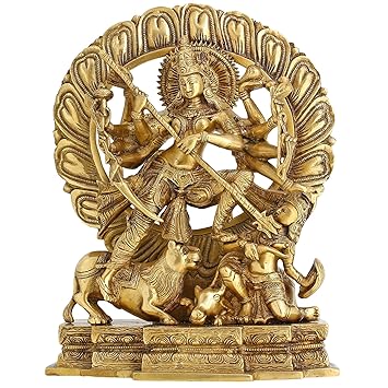 ShalinIndia Goddess Devi Durga Maa Idol Brass Statue for Dussehra Puja Hindu Festival 12 Inch